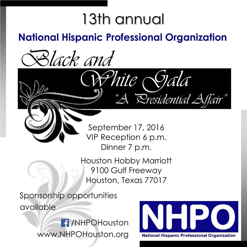 NHPO Black & White Presidential Gala 2016 on Saturday, September 17, 2016 (hispanichouston.com)