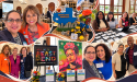 Photo collage from the 2026 SERJobs Constructing Opportunity Luncheon in Houston, featuring Sandra Fernandez with attendees, event volunteers, a construction-themed centerpiece, and silent auction displays.